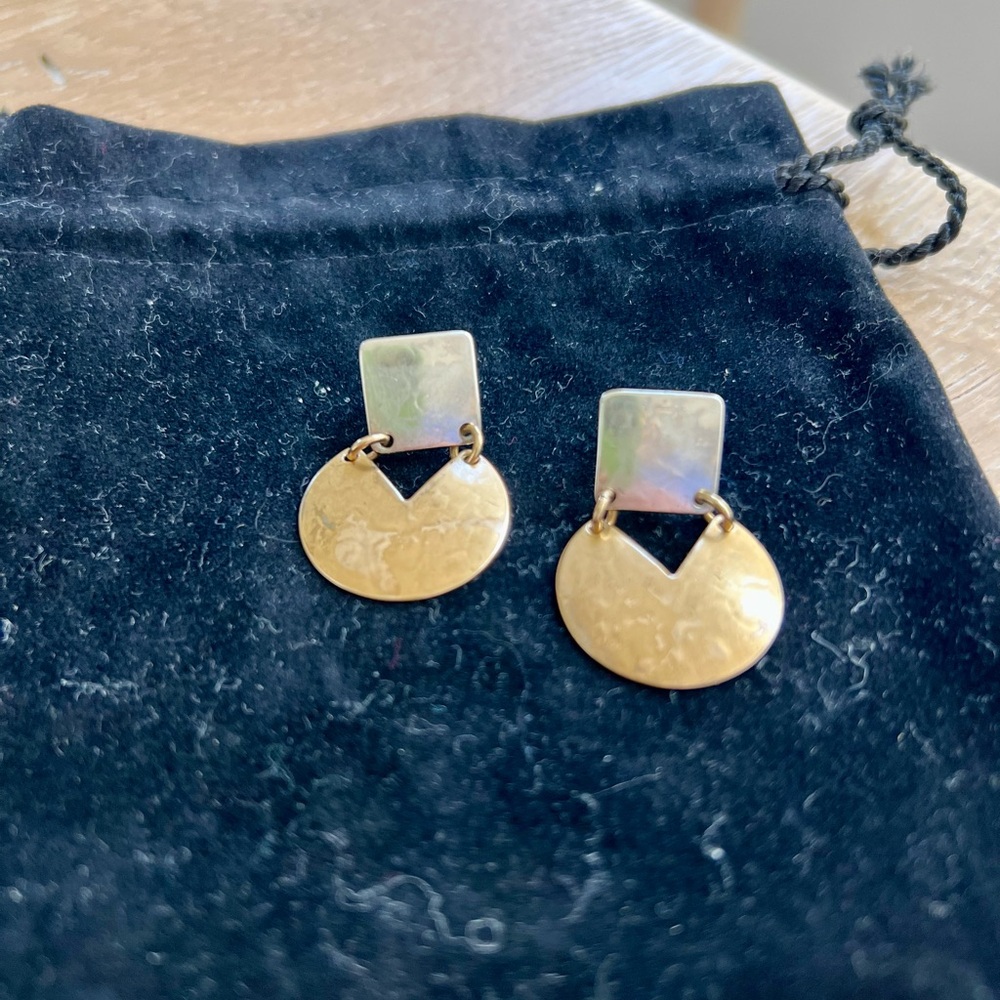 Marjorie Baer two-tone post earrings for pierced ears